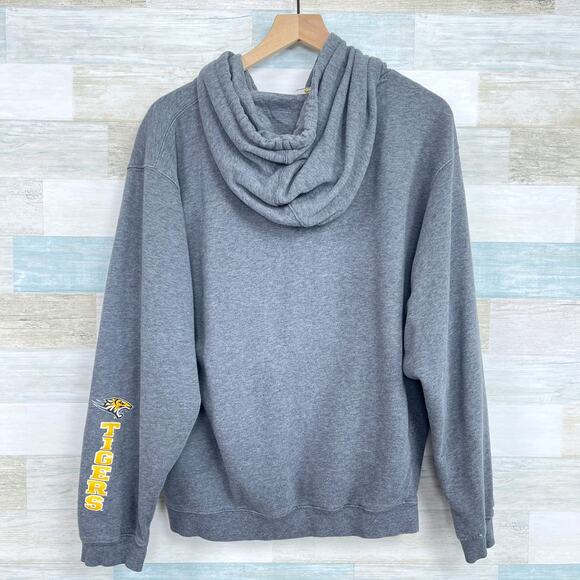 Towson University Vintage 90s Hoodie Sweatshirt Gray Tigers Mens Medium - Picture 4 of 8